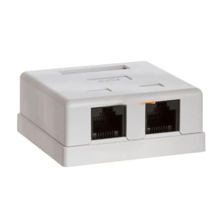 Cmple Surface Mount Box Cat6 Double WHITE 780-N